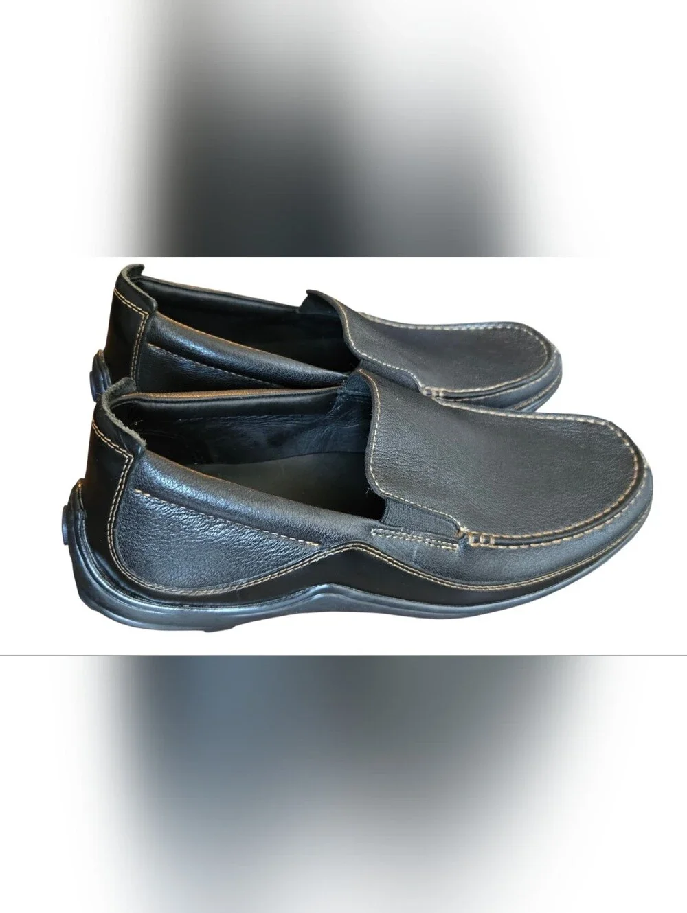 Cole Haan Tucker Venetian Black Leather Loafers 10